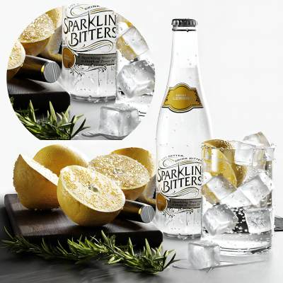 现代柠檬冰块酒水